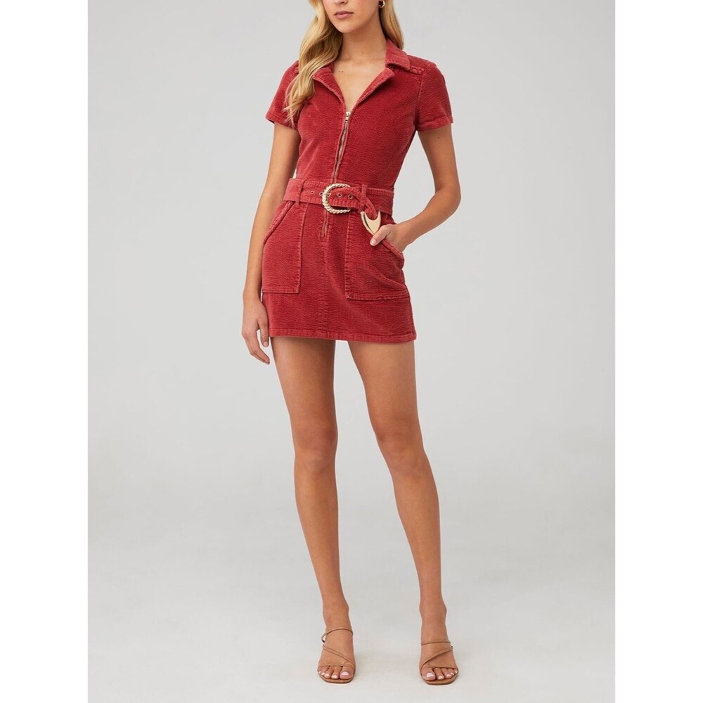 NWT Show Me Your Mumu Rose Corduroy Outlaw Western Mini Dress Size Extra Small